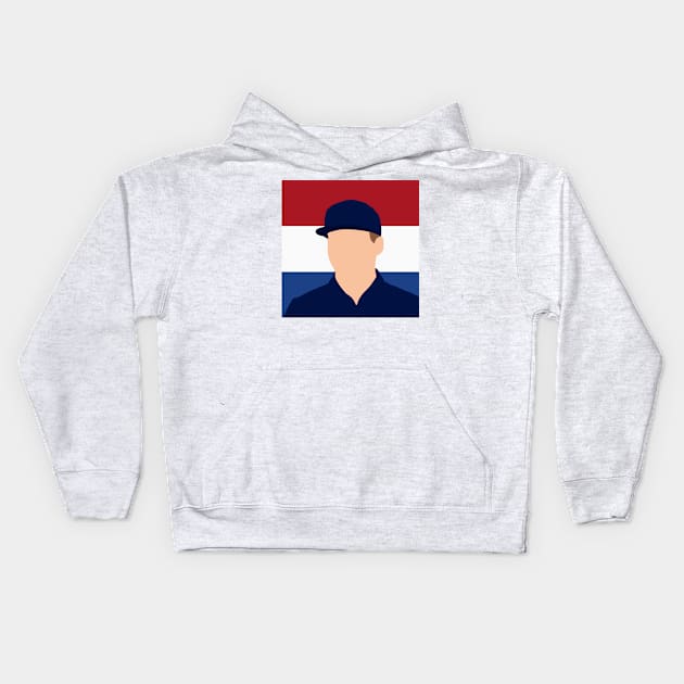 Max Verstappen Face Art - Flag Edition Kids Hoodie by GreazyL